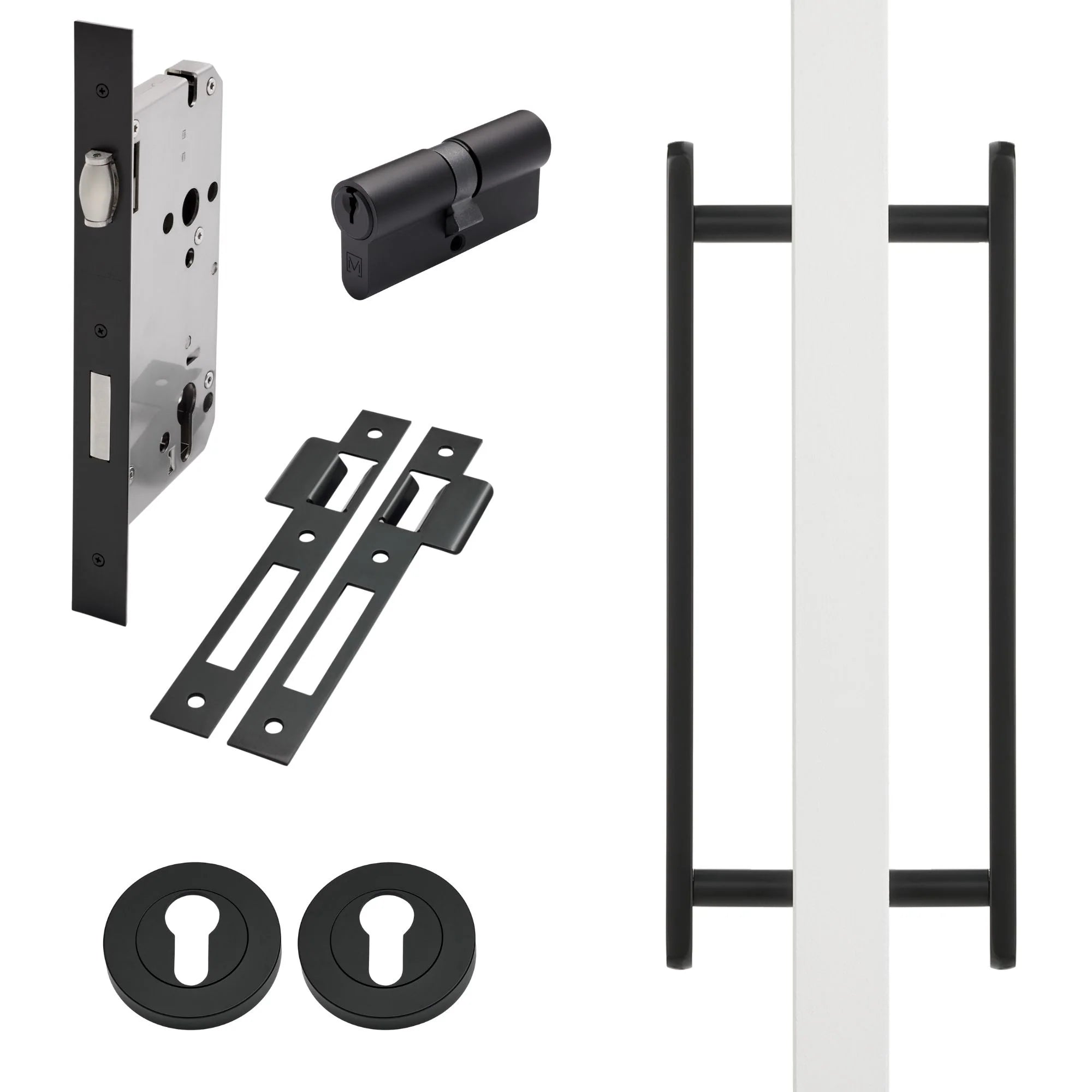 Matt Black Roller Lock Kit - Imogen Pull - Manovella