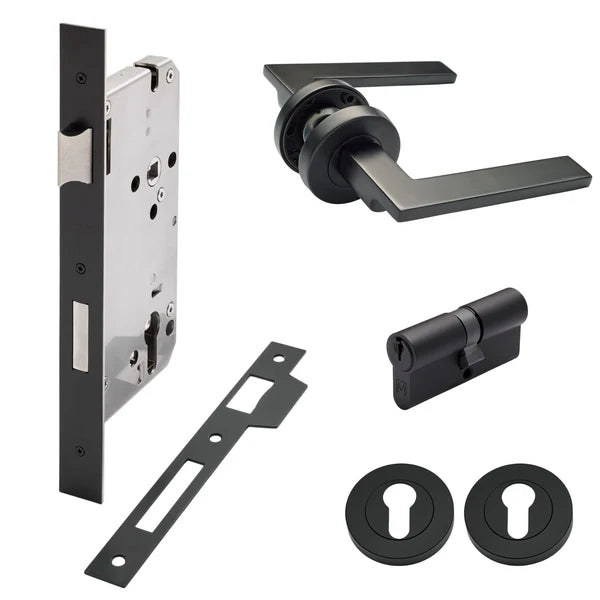 Matt Black Entrance Door Kit Hamilton - Manovella
