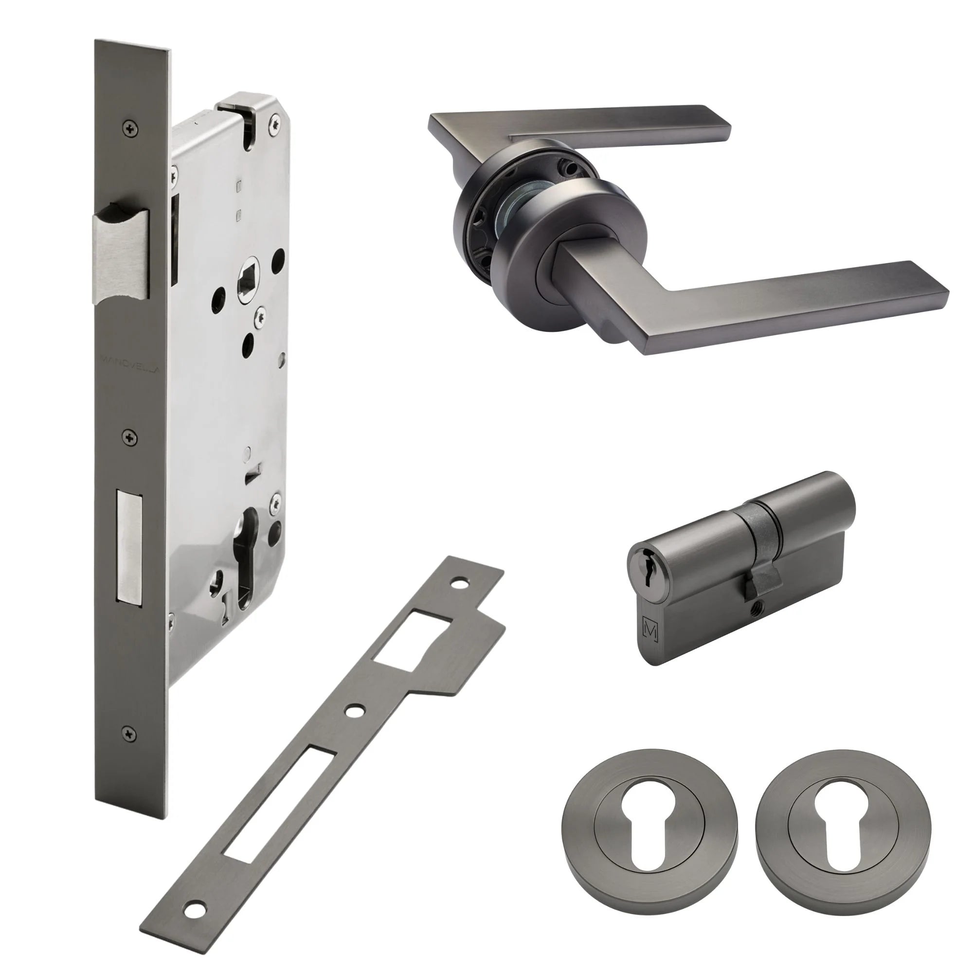 Gunmetal Entrance Door Kit Hamilton - Manovella