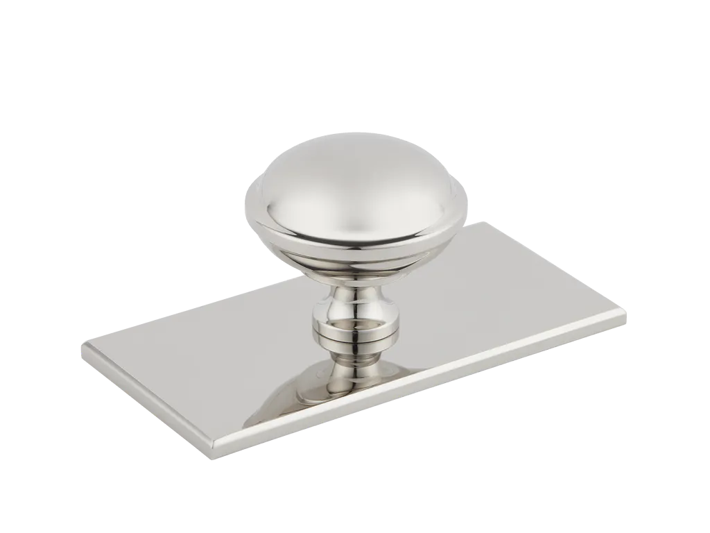Queslett Cabinet Knob with Rectangular Backplate By Armac Martin
