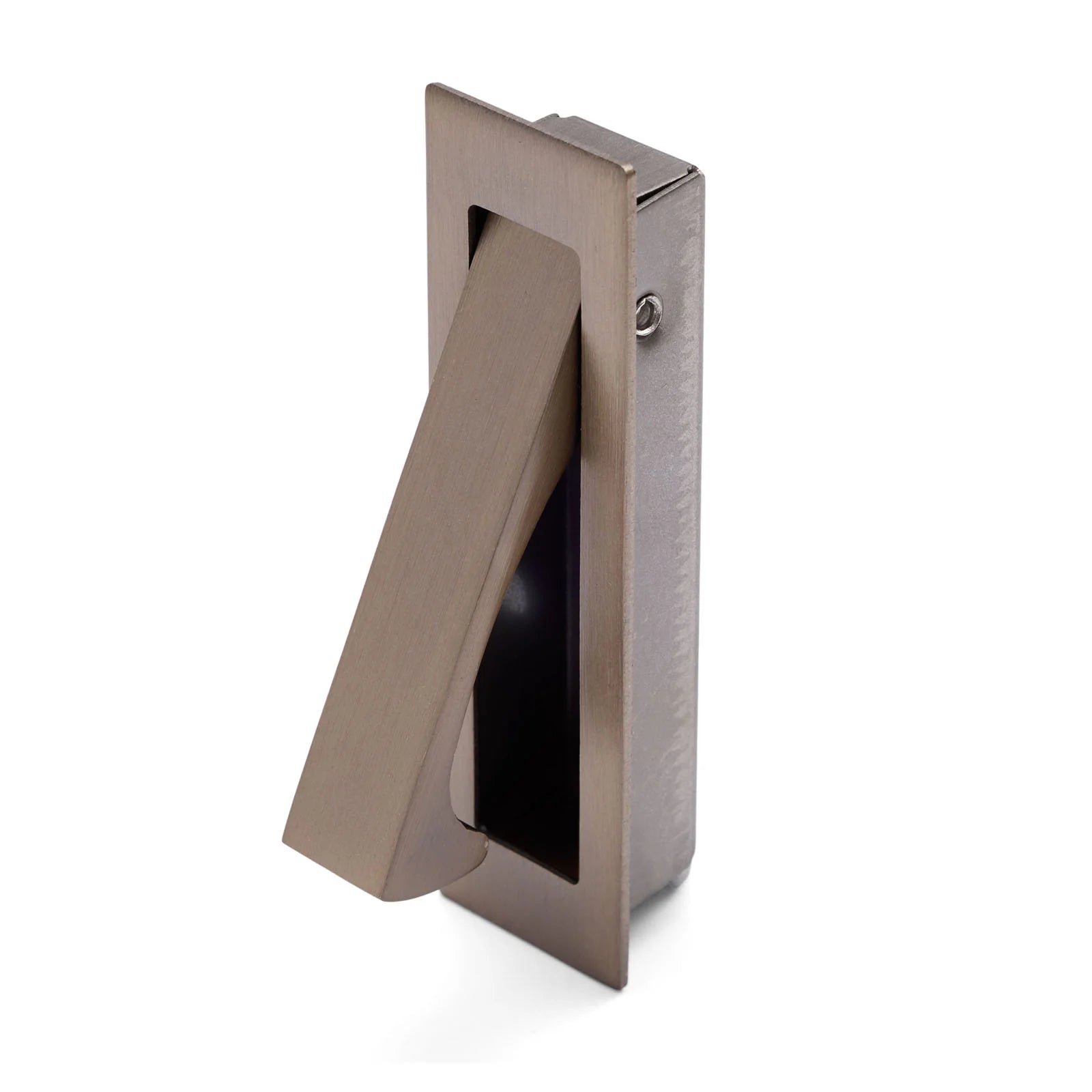 Aged Brass Concealed Sliding Door Edge Pull - Manovella
