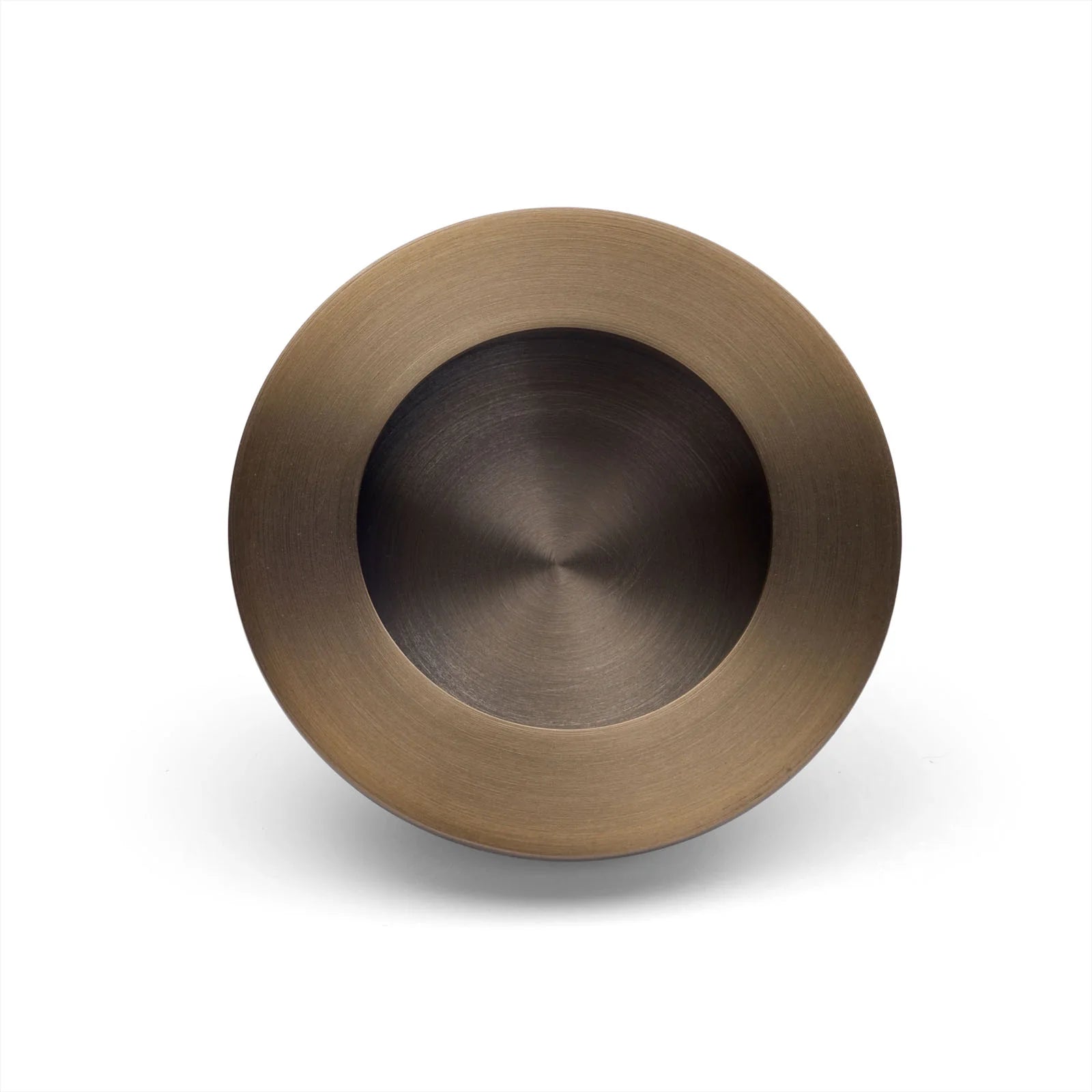 Aged Brass Sliding Door Round Flush Pull 65mm - Manovella