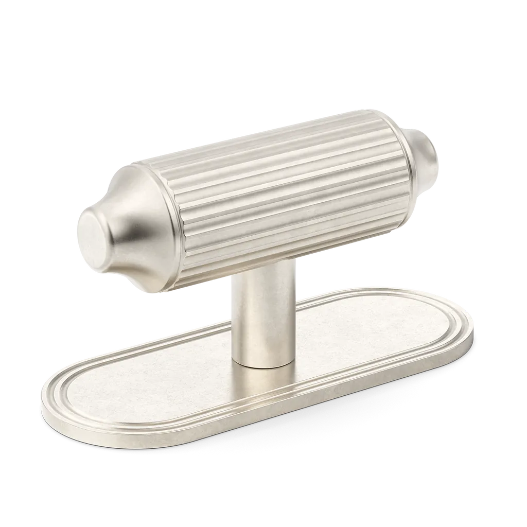 Barwick Ridged T-bar Handle with Backplate By Armac Martin
