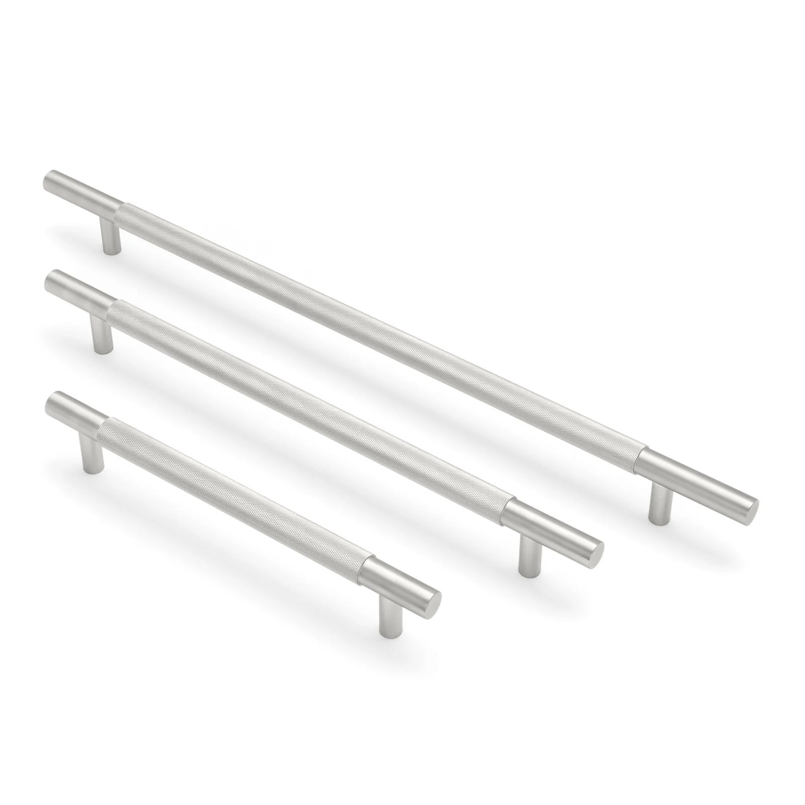 Brushed Nickel Knurled Appliance/Door Pull - Charmian - Manovella
