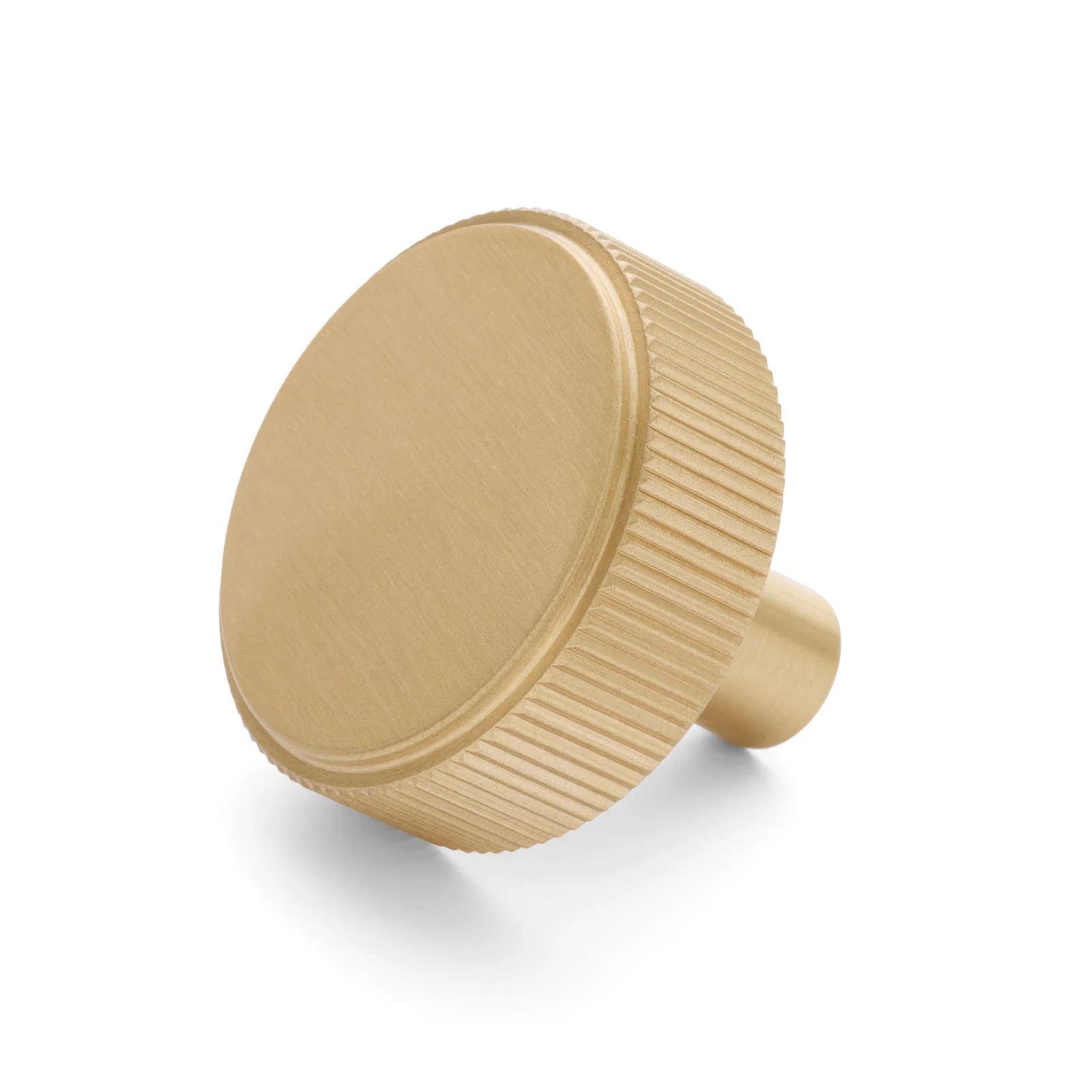 Brushed Brass Round Fluted Cabinet Knob - Artemis - Manovella