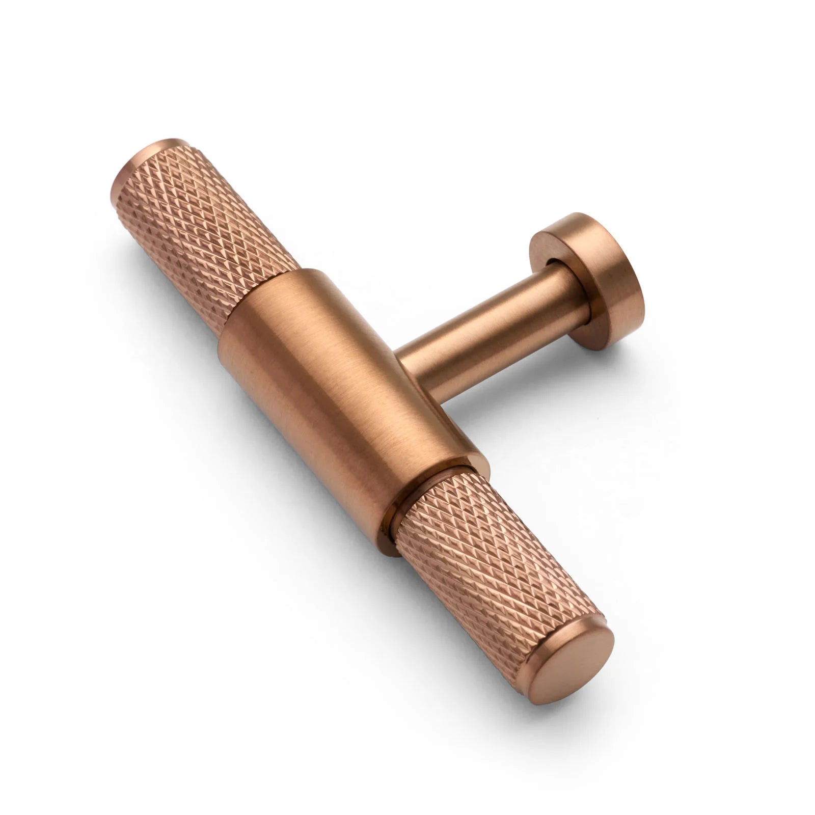 Brushed Copper PVD Knurled Cabinet T-Bar Pull - Miranda - Manovella