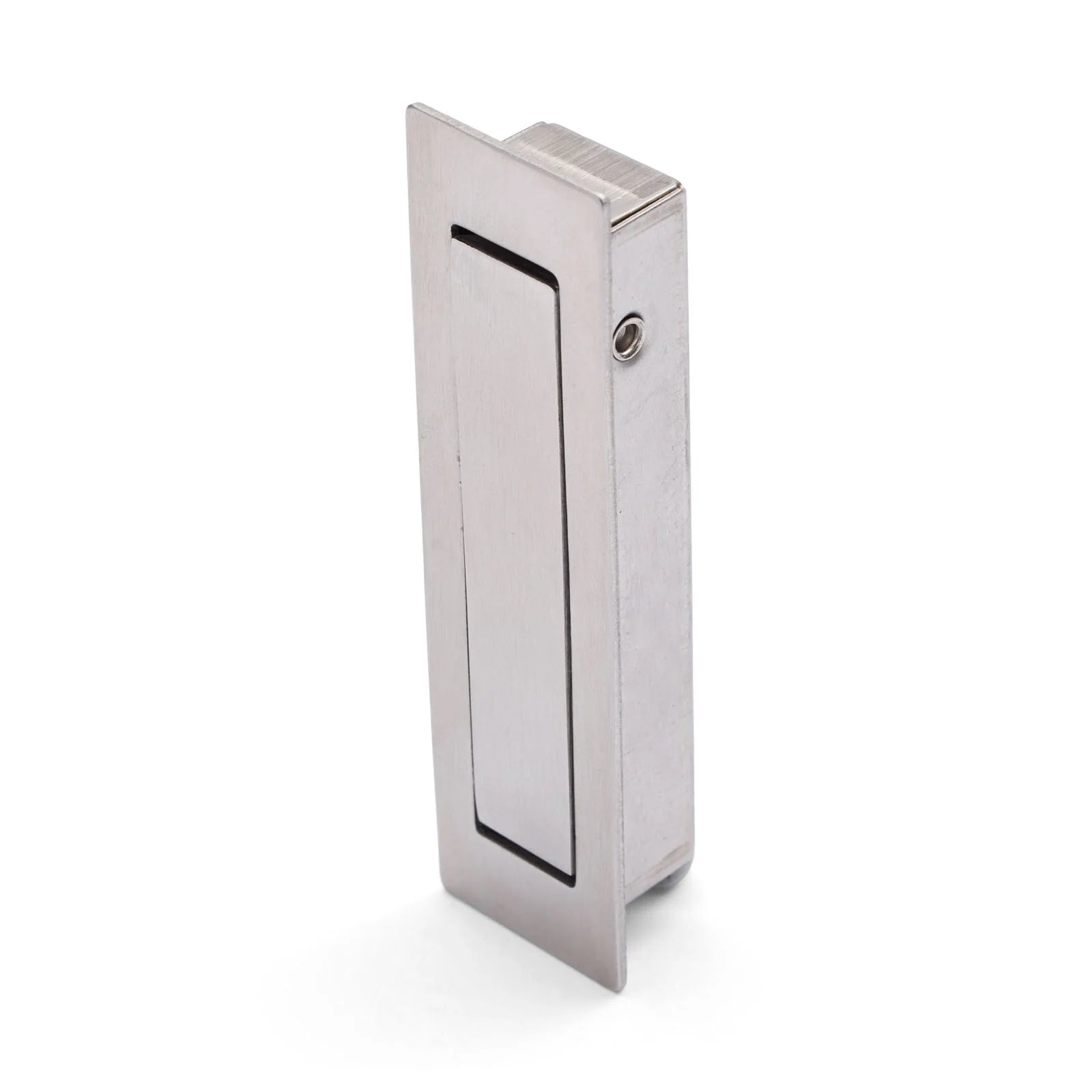 Brushed Nickel Concealed Sliding Door Edge Pull - Manovella