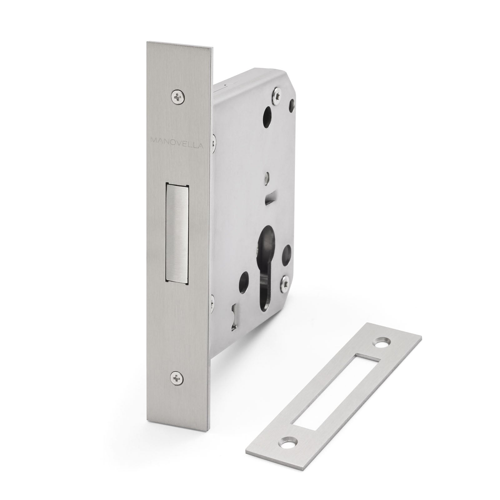 Brushed Nickel Euro Mortice Deadbolt 316SSS (60mm Backset) - Manovella