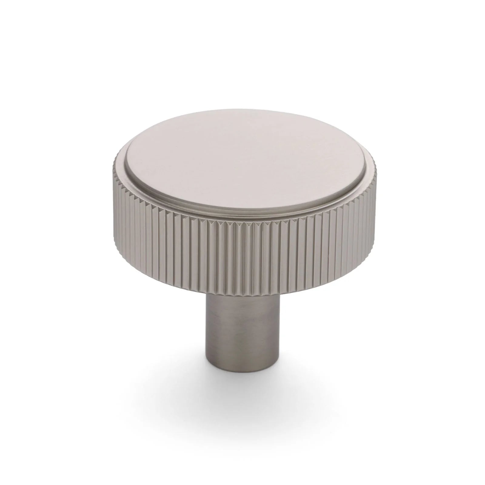 Brushed Nickel Round Fluted Cabinet Knob - Artemis - Manovella