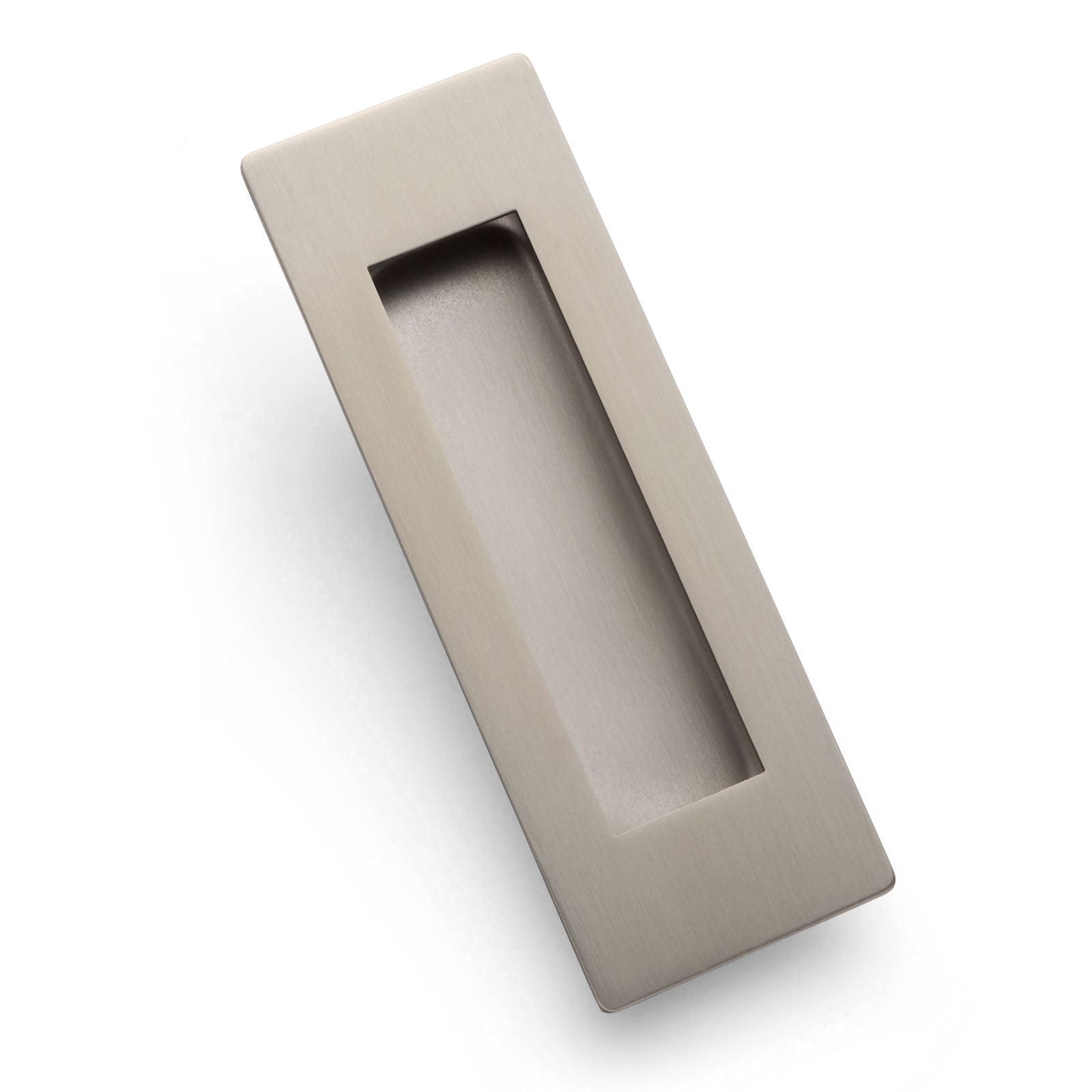 Brushed Nickel Sliding Door Flush Pull 120mm x 40mm - Manovella