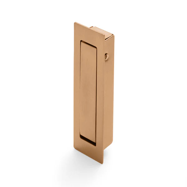 Brushed Copper Concealed Sliding Door Edge Pull - Manovella