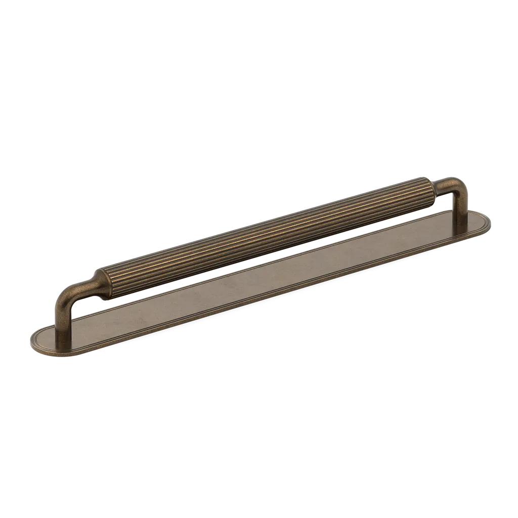 Barwick Ridged Appliance Pull with Backplate By Armac Martin