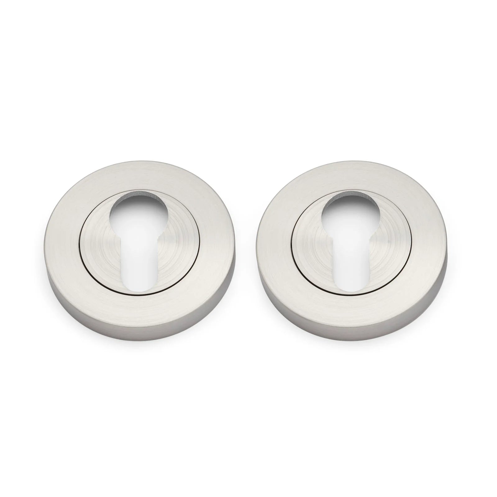 Brushed Nickel Euro Escutcheon (Pair) - Solid Brass - Manovella
