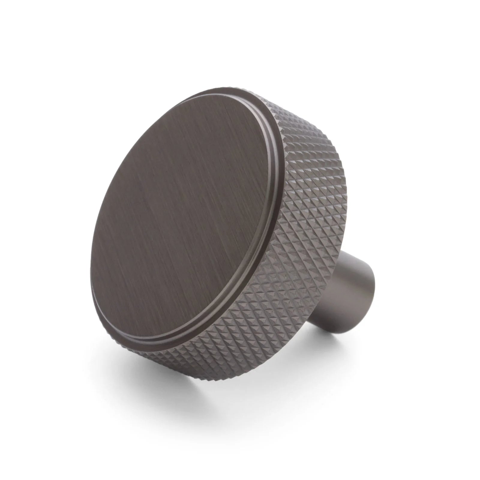 Gunmetal Round Knurled Cabinet Knob - Octavia - Manovella