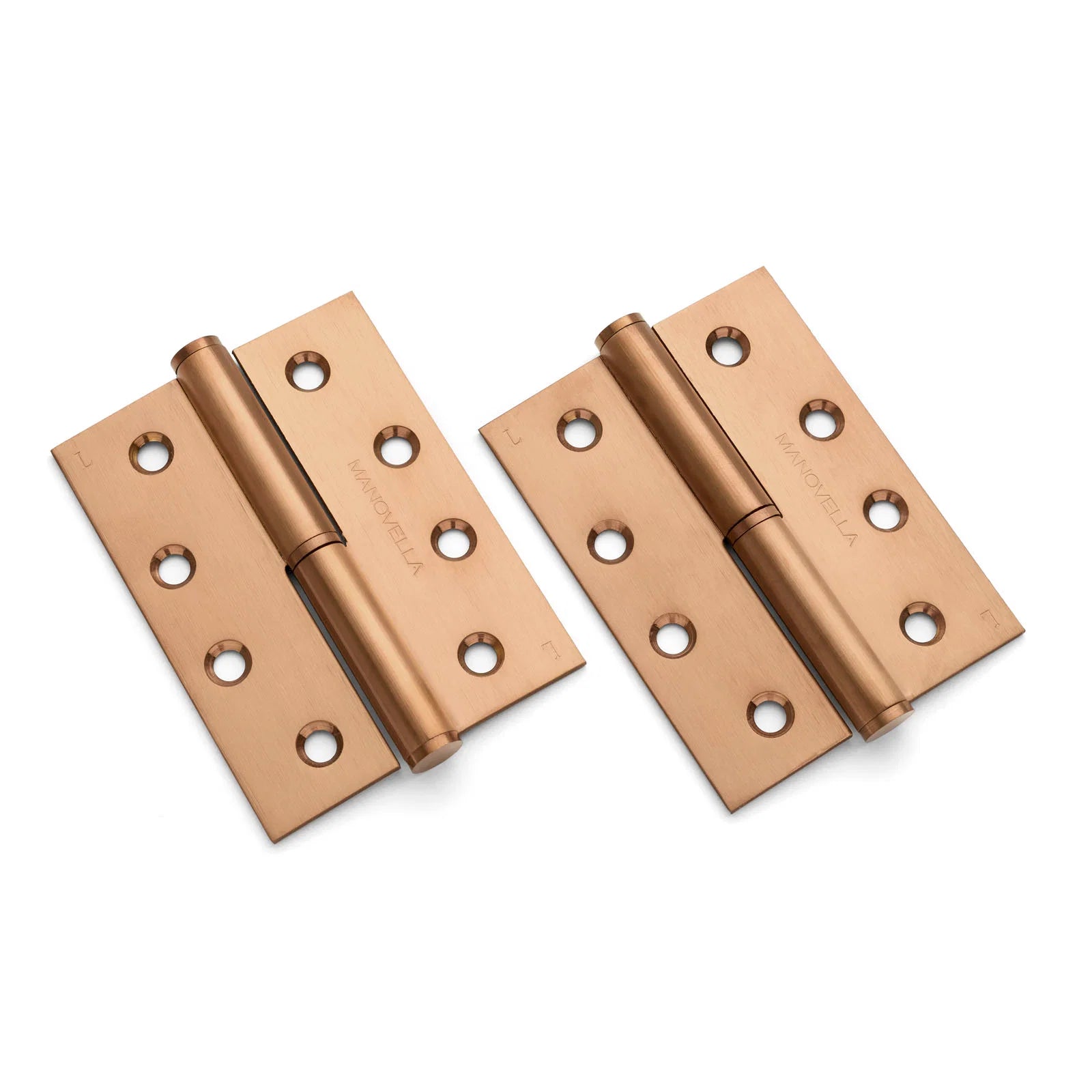 Brushed Copper Lift Off Left Hand Hinge (Pair) 100mm x 75mm - Manovella