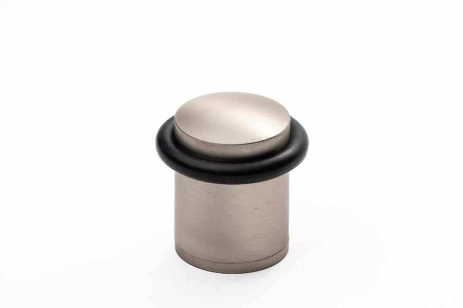 Round Floor Mount Door Stop – Smooth Nickel