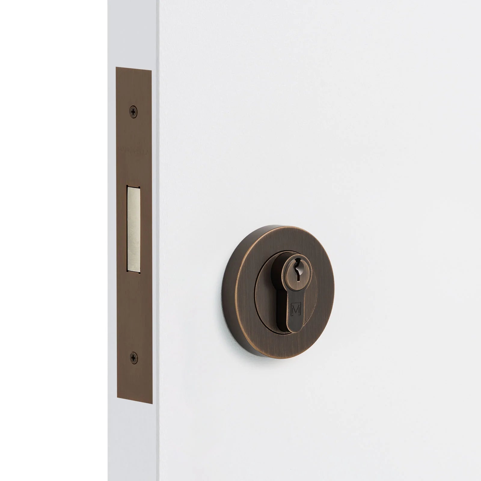 Aged Brass Euro Deadbolt Kit - Manovella
