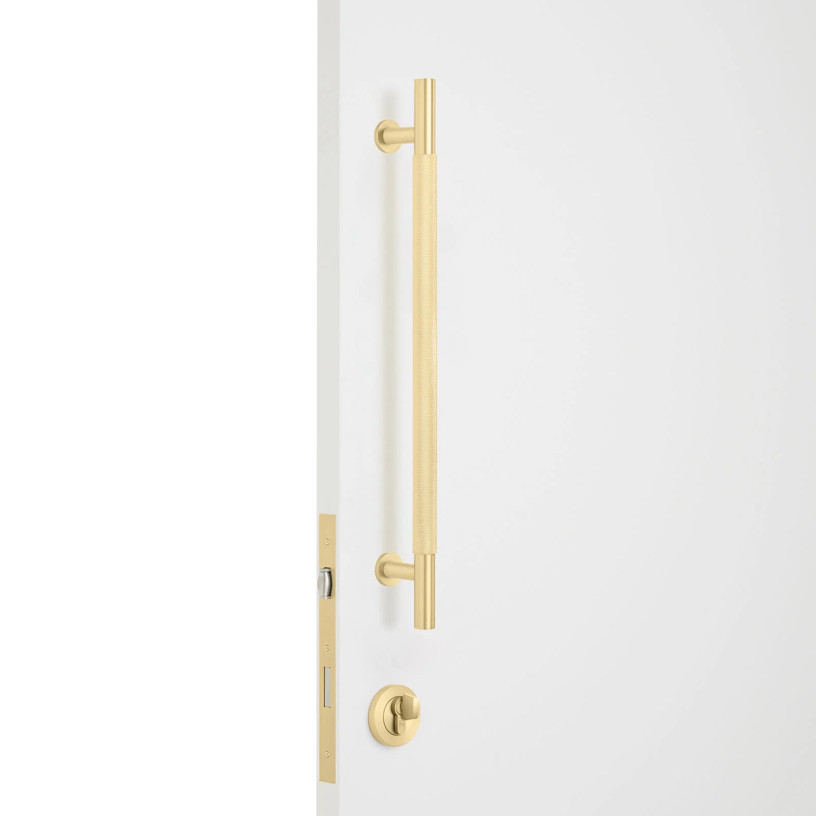 Satin Brass Roller Lock Kit - Charmian Pull - Manovella