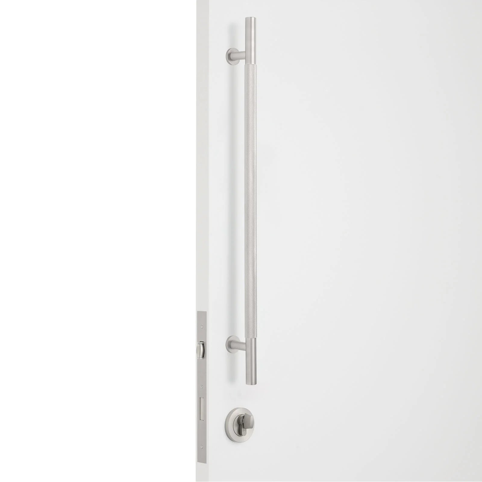 Brushed Nickel Roller Lock Kit - Charmian Pull - Manovella