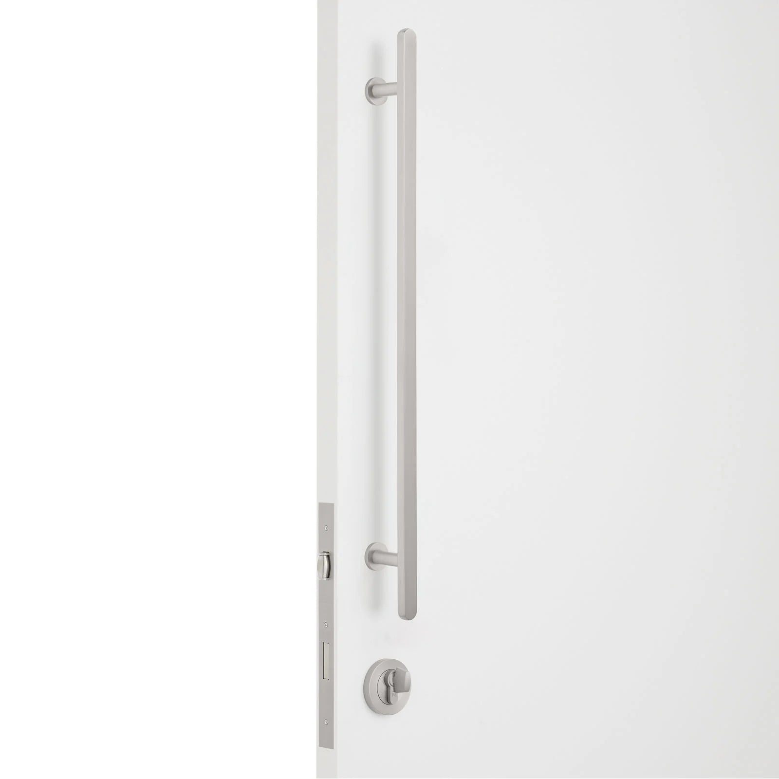 Brushed Nickel Roller Lock Kit - Imogen Pull - Manovella