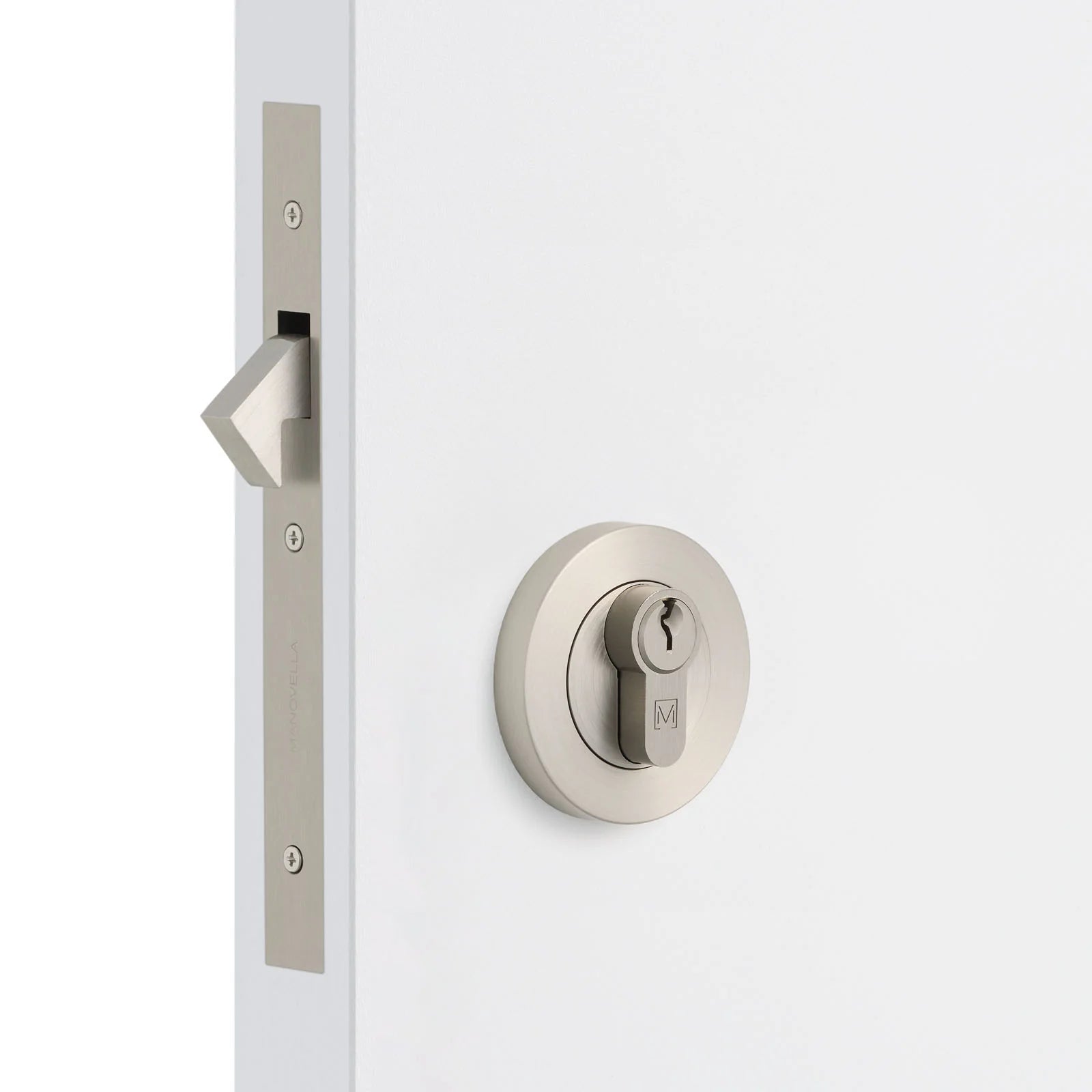 Brushed Nickel Sliding Door Lock Kit - Manovella