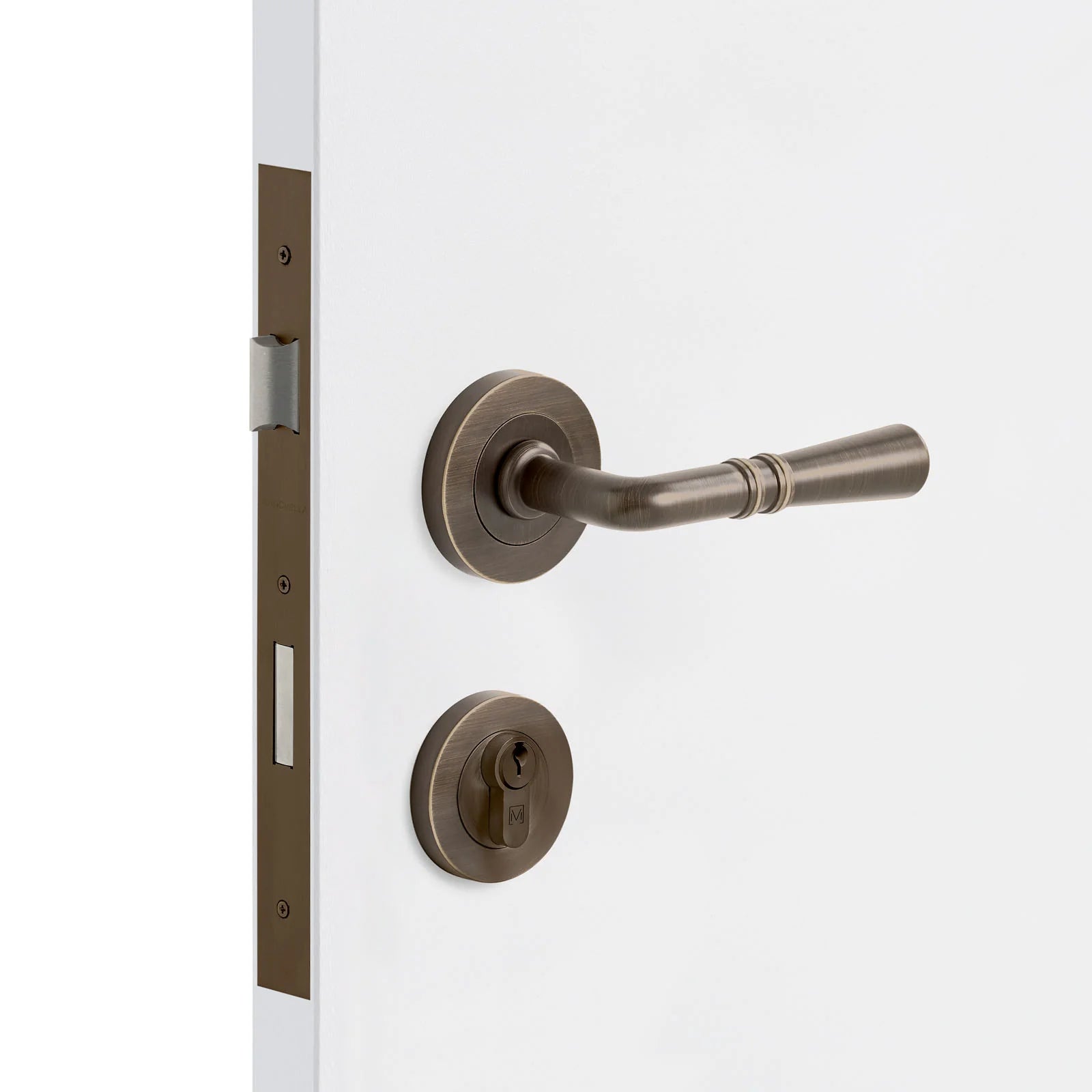 Aged Brass Entrance Door Kit Lexton - Manovella