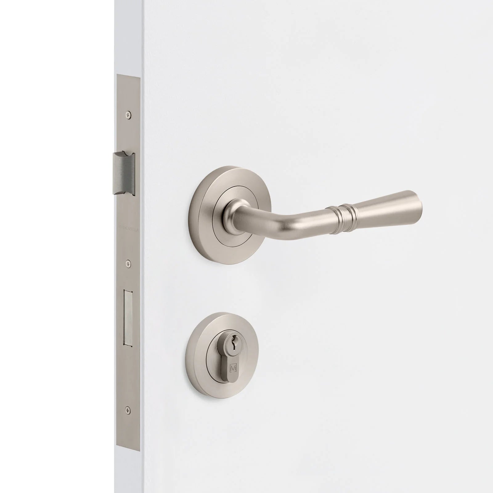 Brushed Nickel Entrance Door Kit Lexton - Manovella