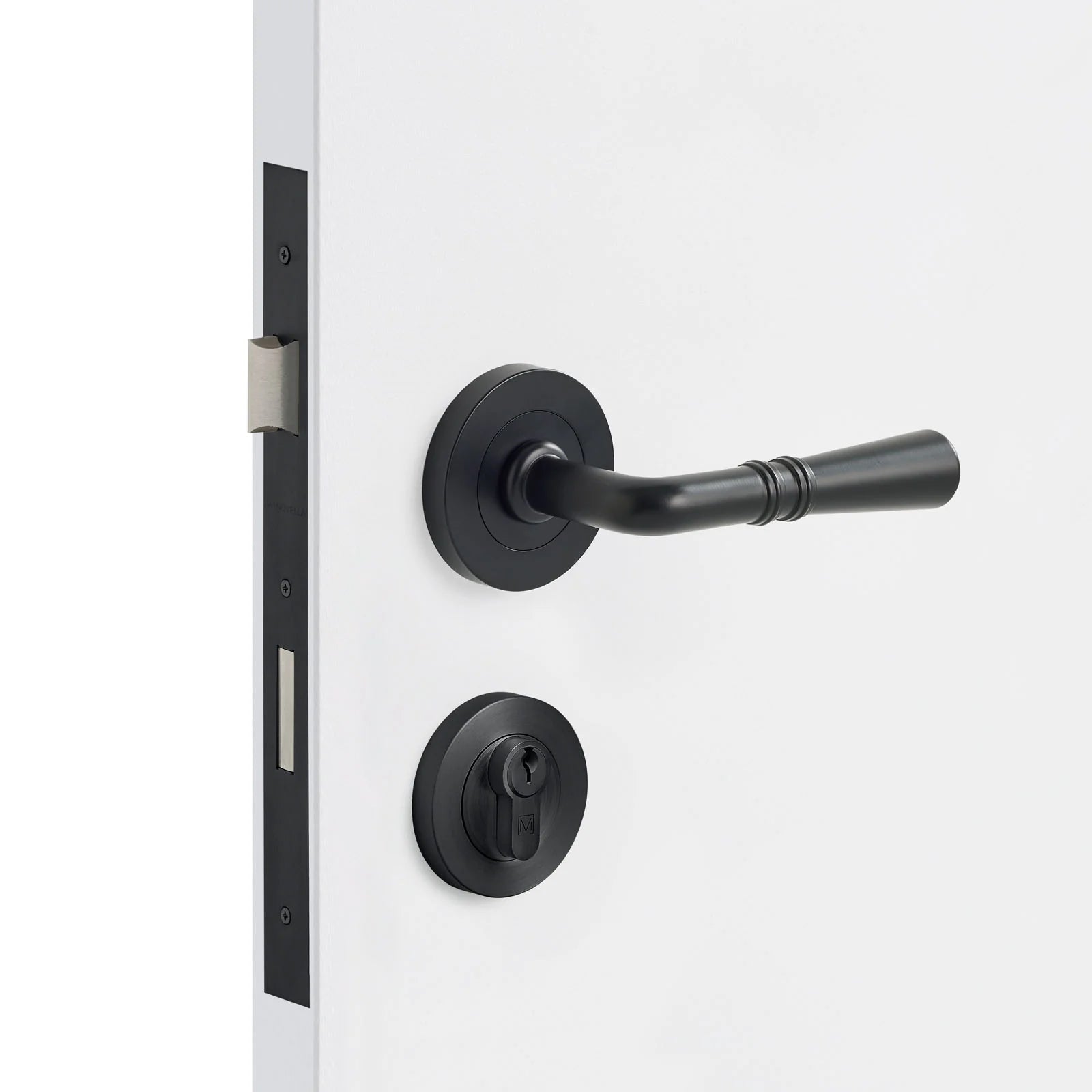 Matt Black Entrance Door Kit Lexton - Manovella