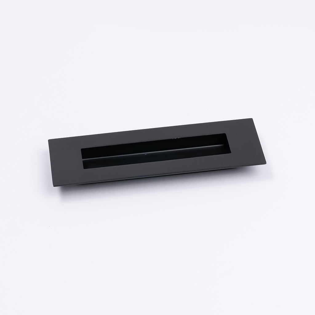 Matt Black Sliding Door Flush Pull 150mm x 50mm - Manovella