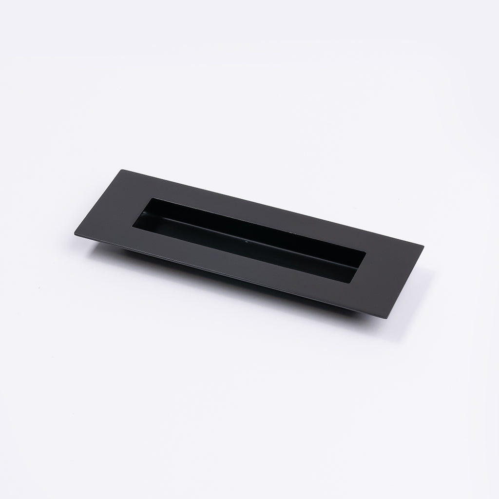 Matt Black Sliding Door Flush Pull 150mm x 50mm - Manovella