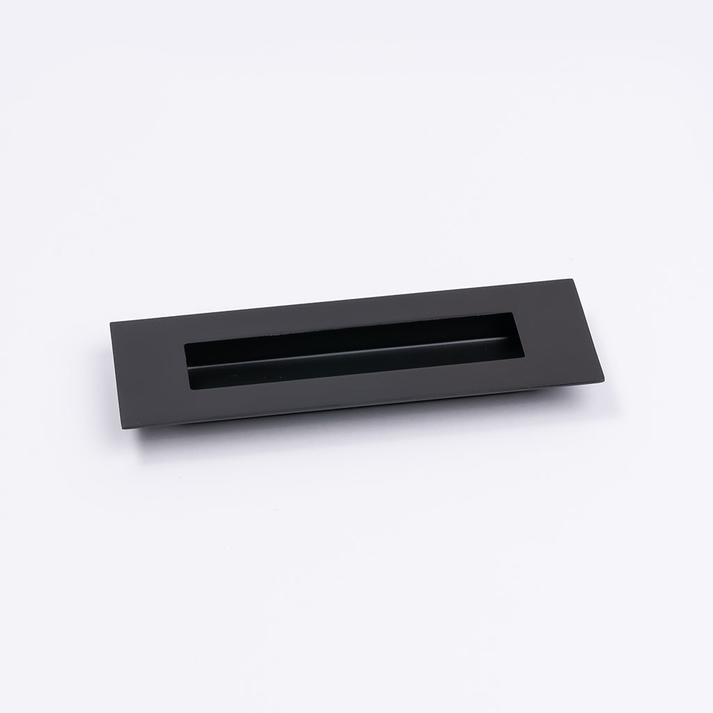 Matt Black Sliding Door Flush Pull 150mm x 50mm - Manovella