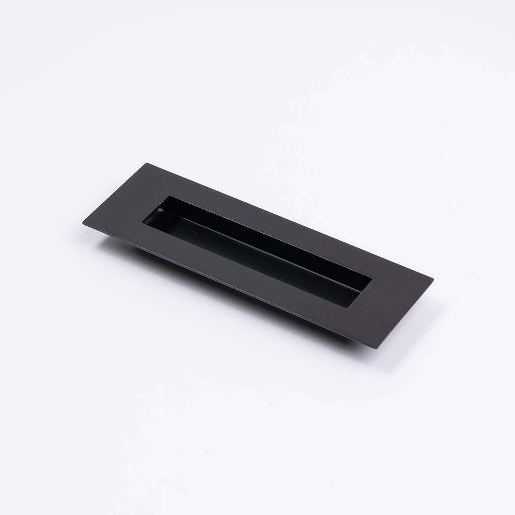 Matt Black Sliding Door Flush Pull 150mm x 50mm - Manovella