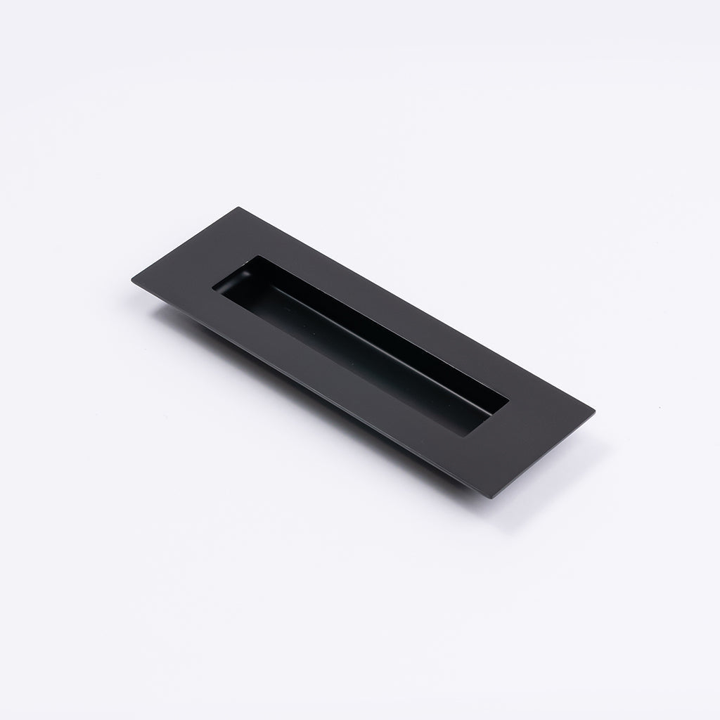 Matt Black Sliding Door Flush Pull 150mm x 50mm - Manovella