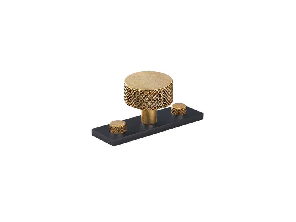 MIX Diamond Knurled Cabinet Knob & Backplate - Mixed Finish By Armac Martin