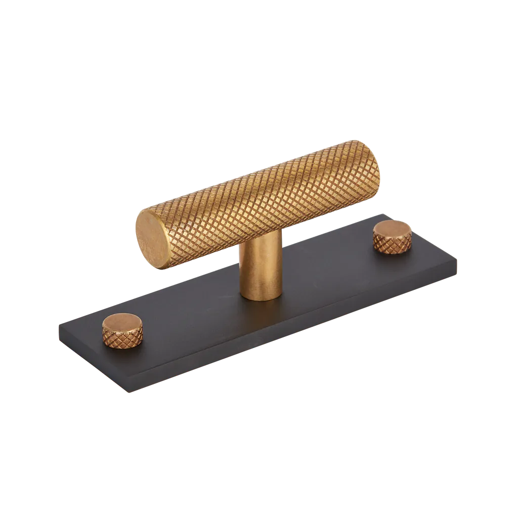 MIX Diamond Knurled T-bar Handle & Backplate - Mixed Finish By Armac Martin
