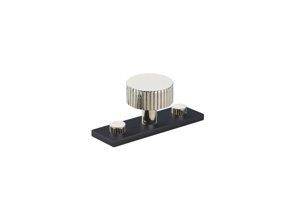 MIX Straight Knurled Cabinet Knob & Backplate - Mixed Finish By Armac Martin