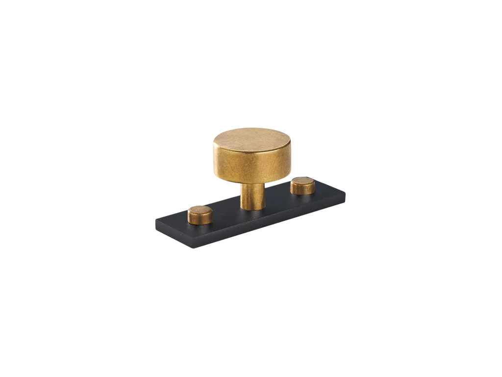MIX Plain Cabinet Knob & Backplate - Mixed Finish By Armac Martin
