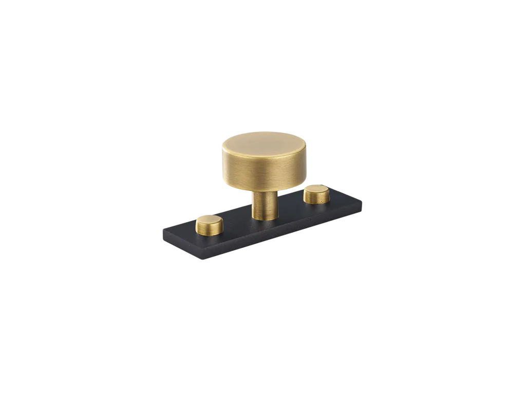 MIX Plain Cabinet Knob & Backplate - Mixed Finish By Armac Martin