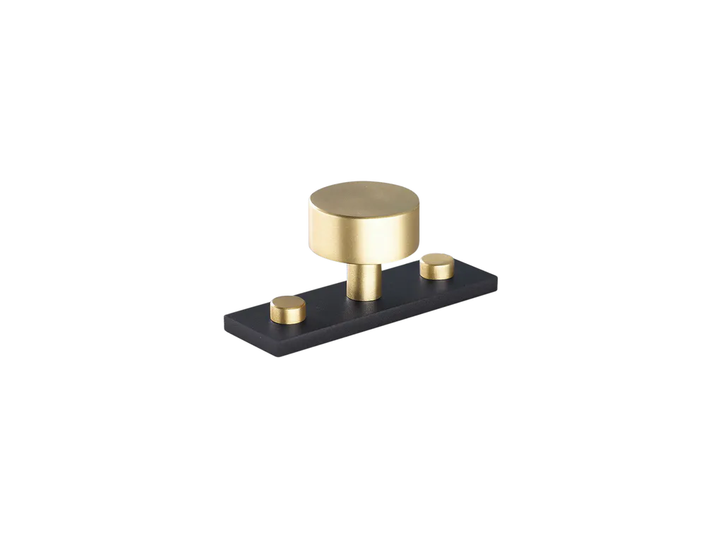 MIX Plain Cabinet Knob & Backplate - Mixed Finish By Armac Martin