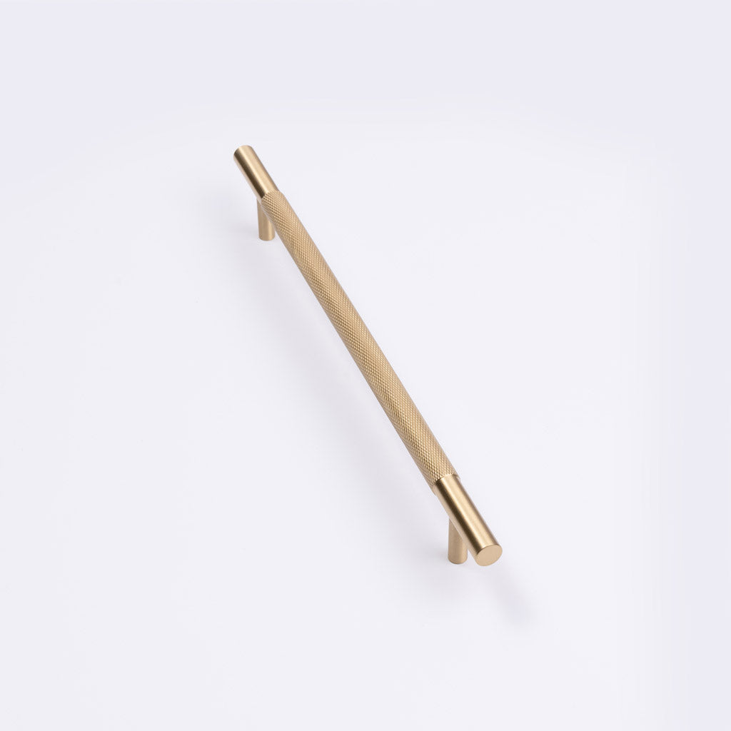 Brushed Brass Knurled Drawer Pull - Charmian - Manovella