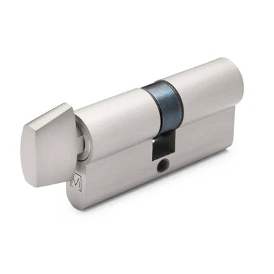 Brushed Nickel High Security Turn Snib 5 Pin Euro Cylinder - Manovella