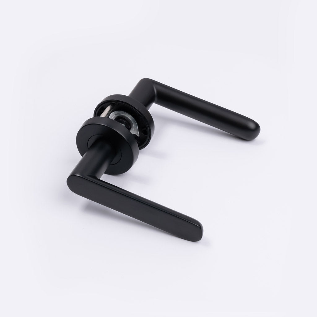 Matt Black Passage Door Handle - Fairhaven - Manovella