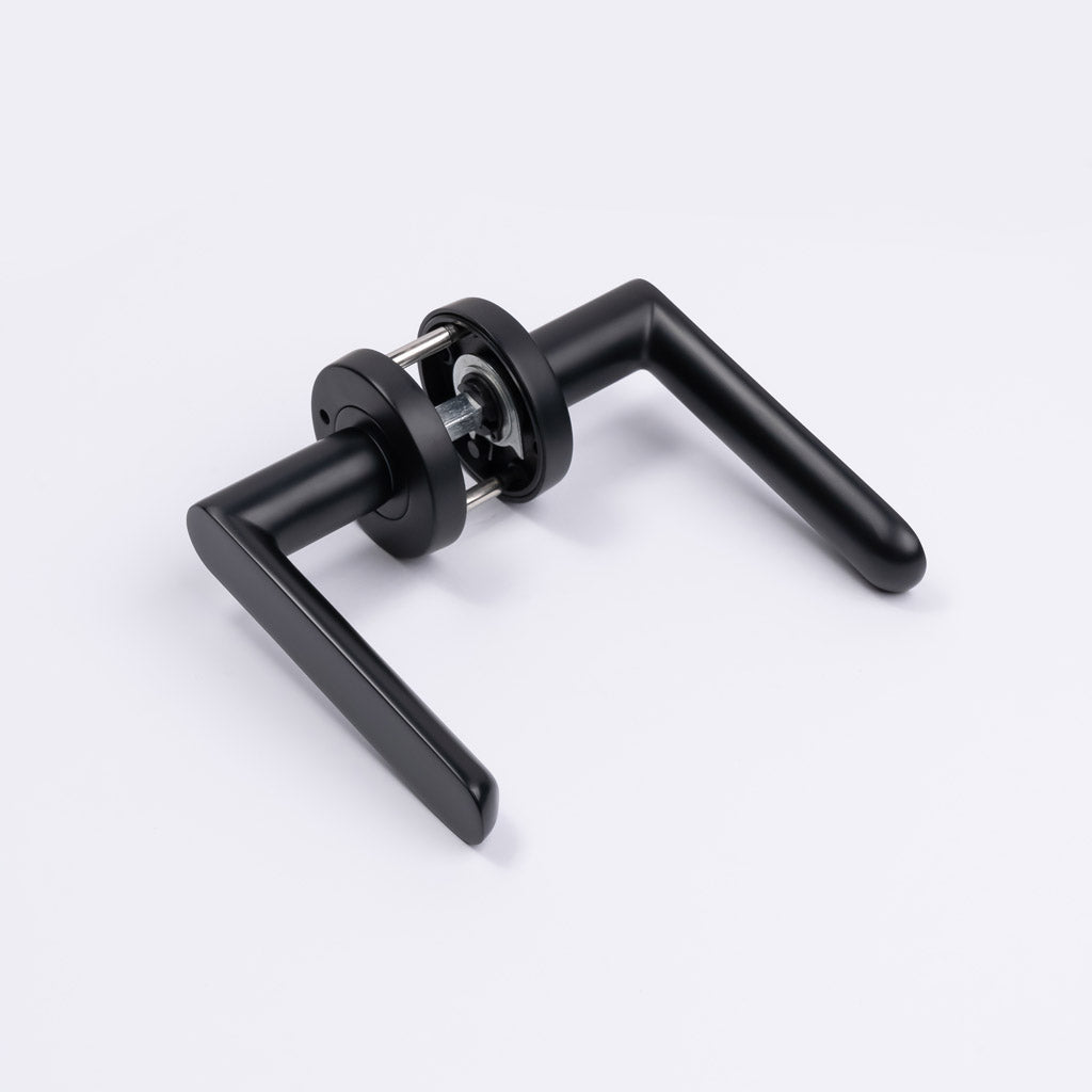Matt Black Privacy Door Handle - Fairhaven - Manovella