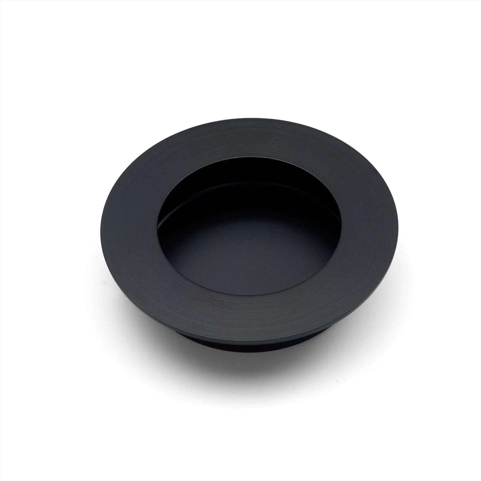 Matt Black Sliding Door Round Flush Pull 65mm - Manovella