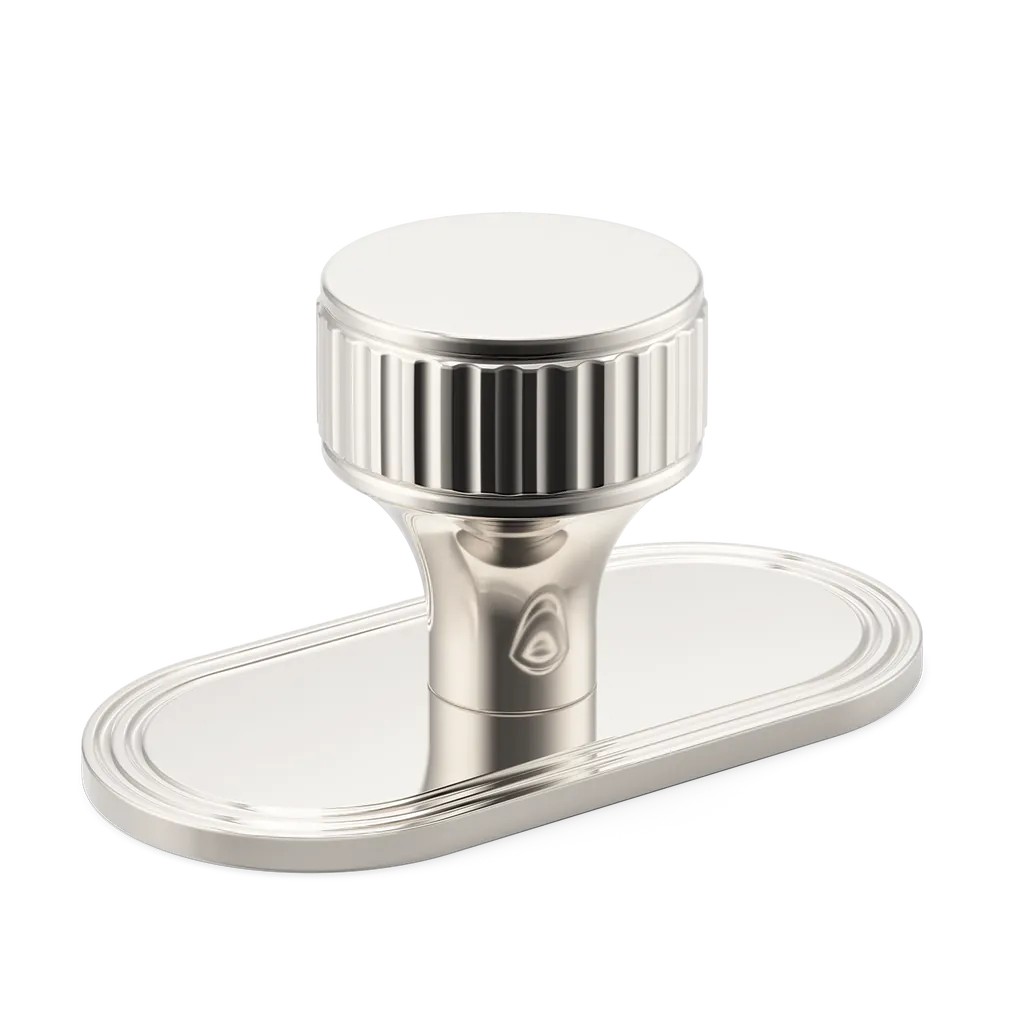 Barwick Ridged Cabinet Knob with Backplate By Armac Martin