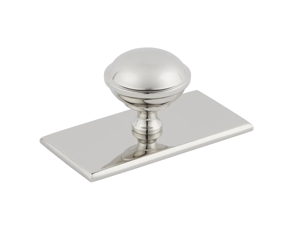 Queslett Cabinet Knob with Rectangular Backplate By Armac Martin