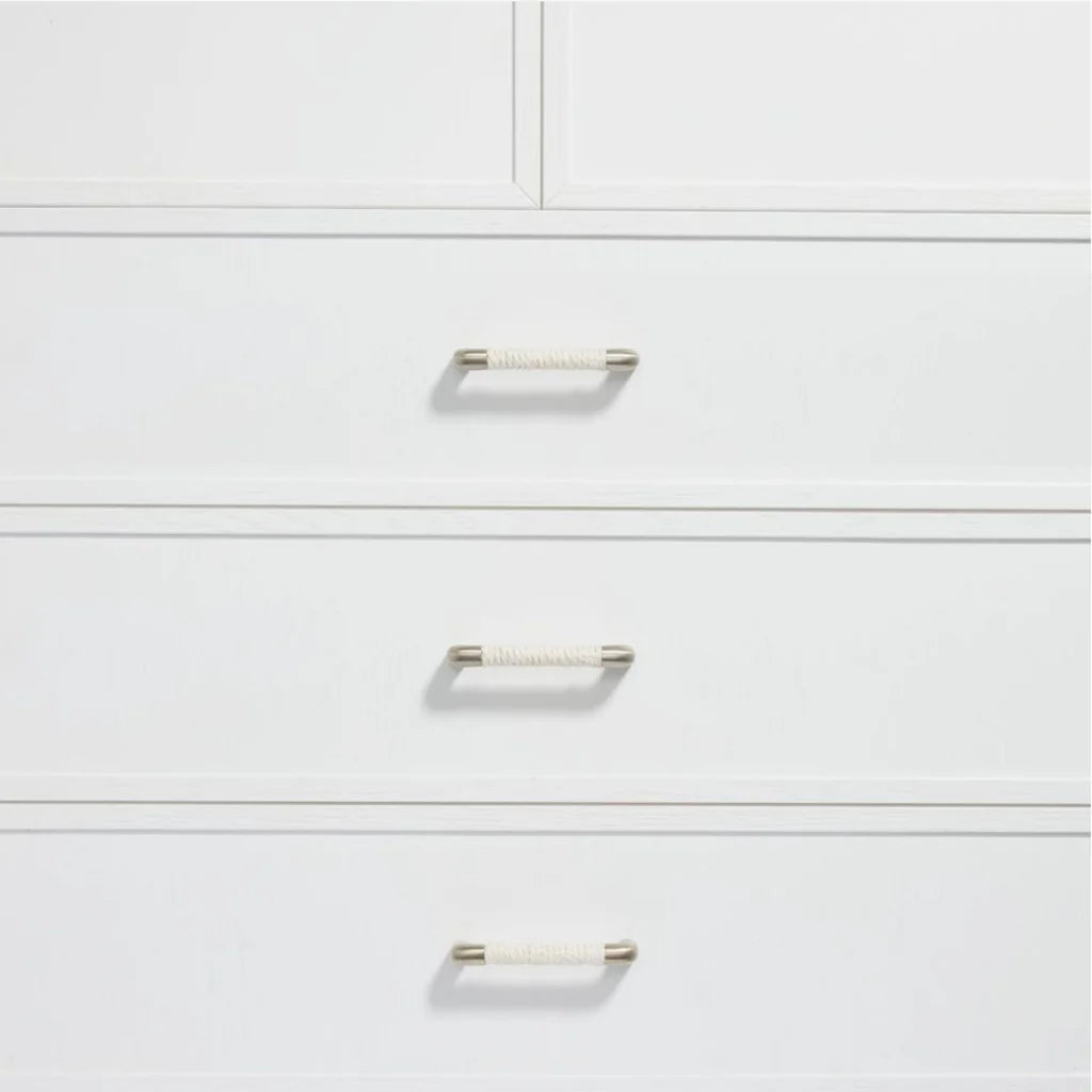 Rope Handle - White Cotton with Satin Nickel By Hepburn