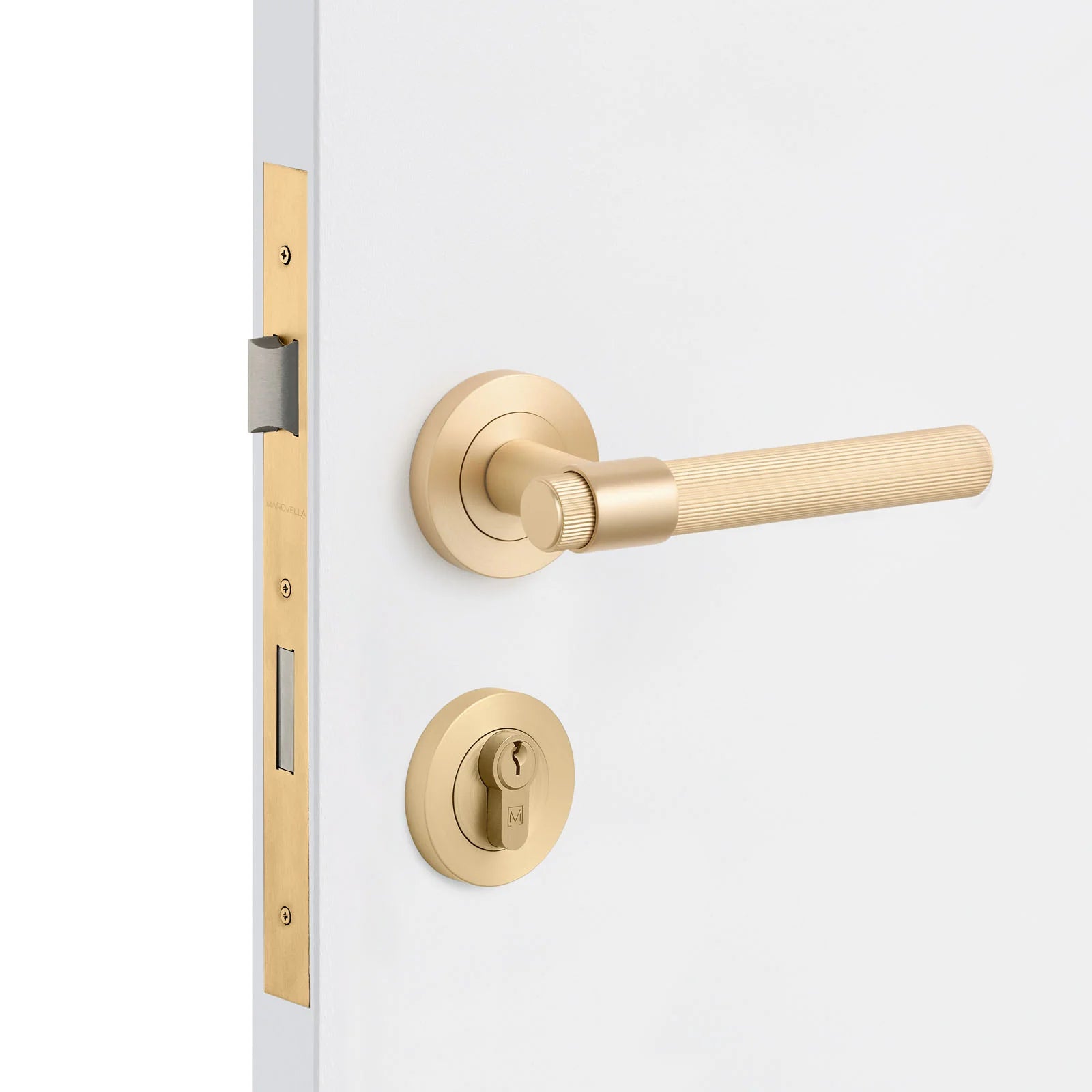 Satin Brass Entrance Door Kit Rochester - Manovella