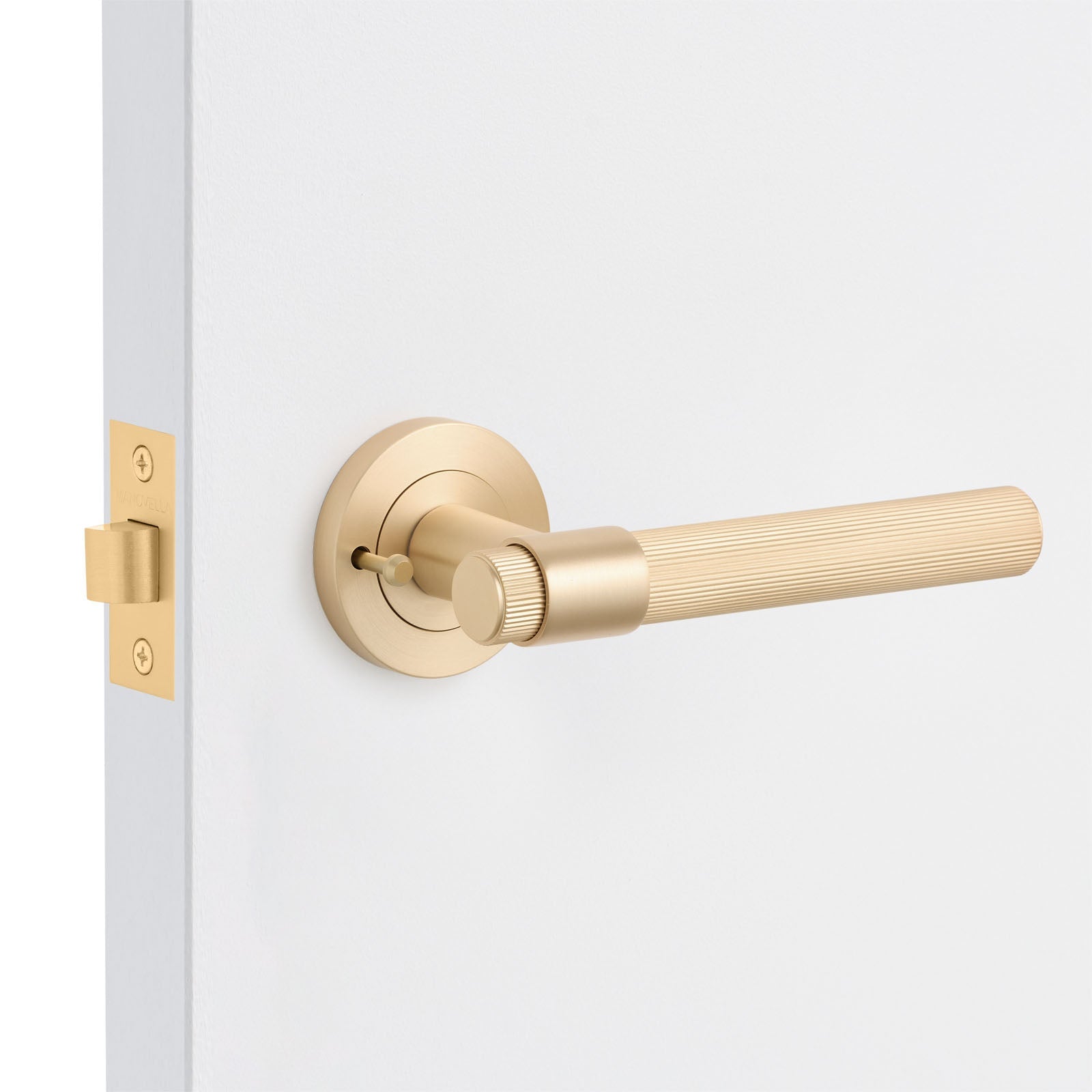 Satin Brass Privacy Door Handle - Rochester - Manovella