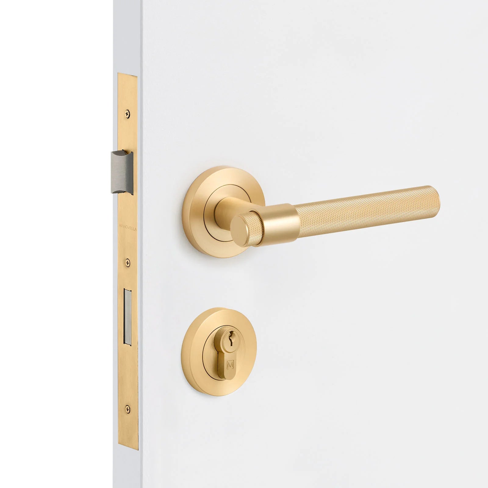 Satin Brass Entrance Door Kit Rosedale - Manovella